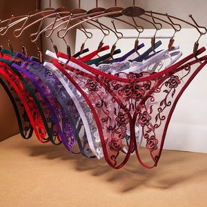 Sexy Damenhöschen ohne Schritt, Netzstickerei, Retro, ausgehöhlt, sexy, transparenter Tanga, ultradünne T-Hose mit niedriger Taille, G-String