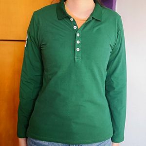 女性のポロシャツ長袖シャツ緩い刺繍ステッチ女性トップスコットン原宿春カジュアルシャツ女性4色WP70