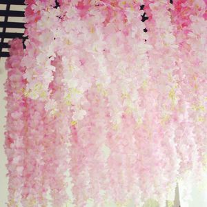 30 bis 120 cm lange künstliche Wisteria-Blumenranke, Hortensienschnur für Heimdekoration, Hochzeit, DIY-Dekoration