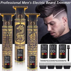 T Beard Trimmers Men's Professional hair clipper cordless Haircut Machine trimmer for men Razor barber Clipper Electric Shaver 5 220106