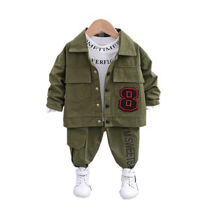 Yeni Bahar Sonbahar Çocuk Pamuk Giysileri Bebek Erkek Kız T Shirt Ceket Pantolon 3 adet / takım Bebek Çocuk Moda Toddler Eşofman LJ200831