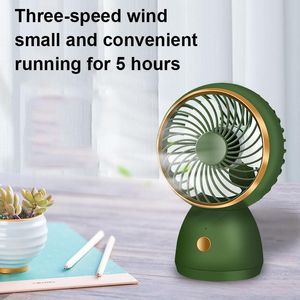 Party Favor Wireless Desktop Fan Mini Handheld USB Mute Portable Adjustable Rechargeable Hands Free 3 Gears Fans Power Bank Mobile ZL0517