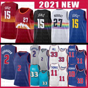 Nikola Cade Cunningham Jokic Basketball Jersey Jamal Murray Grant Hill Isiah Thomas Dennis Rodman Jerseys 27 33 11 10 2 15