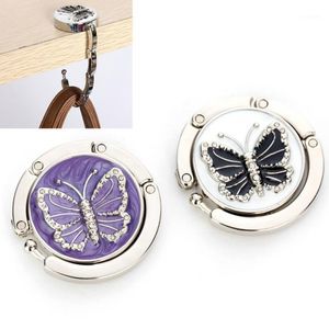 Hooks & Rails Wholesale- Pretty Handbag Bag Decor Hang Butterfly Pattern Folding Hook Hanger Holder For Purse1