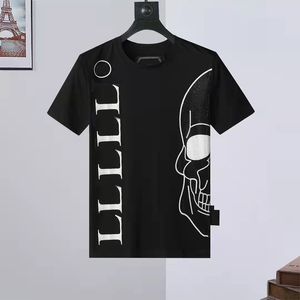 Erkekler tişörtleri kulu tişört üst harfler Tshirt Philips Düz Lüks Kısa Kollu Tee Mens Üstler Moda Gevşek Tshirts Tees Giyim Giysileri Toptan Giyim WDDJ