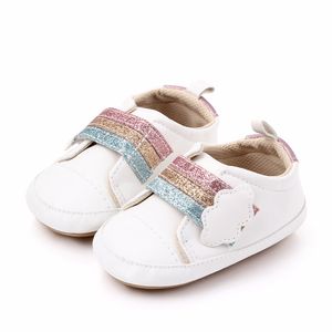 Baby First Walkers Autumn Spring Recém-nascidos meninos Sapatos de meninas de borracha PU Couro Casual Casual