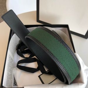 Hot best quality green and red web with black leather trim men belt with box men designers belts two kinds of bottom leather women belt