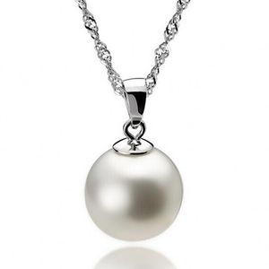 Lange Perlenanhänger Sterling Silber Halskette Mode Frauen Böhmische Halskette Anhänger cm Ball Damen Schmuck N2