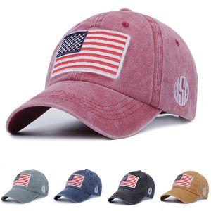 Baseball Cap Washed Cloth Sun Hat Denim US Flag Embroidery Men And Women Cap Snapback Hat