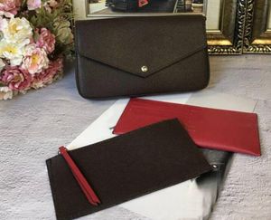 Bolsa de moda de marca famosa clássica para mulheres luxo três em um saco de metal cinta de ombro com caixa de presente