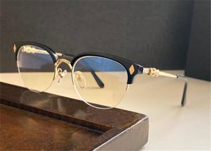 Nowe okulary Design Tang Optical Receptic Lustro Cat Eye Half Frame Classic Style Business Elite Style Optyczne Płaskie Obiektyw Najwyższej Jakości