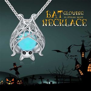 925 Sterling zilveren accessoires gloeiende knuppel kettingen lichtgevende dier hanger kettingen voor vrouwen Halloween fijne sieraden cadeau