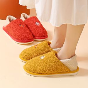 Pantofole invernali nuove slip-on per la camera da letto delle donne Calde peluche comode scarpe in cotone per coppie Pantofole da donna solide