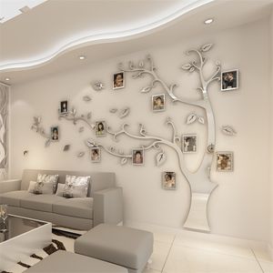 Wholesale tree wall decors for sale - Group buy Wall Stickers Tree Photo Frame Sticker DIY Mirror Wall Decal Home Decoration Living Room Bedroom Poster TV Background Wall Decor