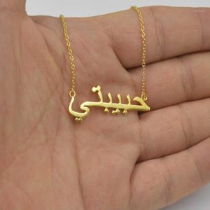 Colares de pingente de jóias islâmicas Costume nome árabe Colar de aço inoxidável de aço inoxidável personalizado Persian Farsi Nameplate NEC