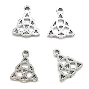 Commercio all'ingrosso Lotto 100 pz triangolo Argento Antico Pendenti di Fascini Monili Che Fanno Bracciale Collana Orecchini 16*15mm DH0851