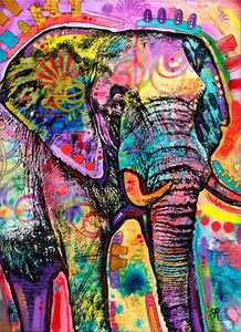 現代の抽象的な動物のカラフルな象の家の装飾手編集のHDプリント油絵キャンバスの壁のアートキャンバス写真200120