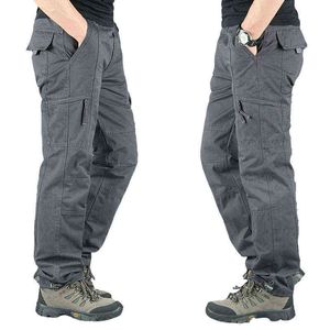 Mężczyźni Moda Wojskowe Długie Spodnie Ciepłe Bawełniane Khaki Spodnie Mężczyźni Pantalon Cargo Homme Wiosna Jesienne Tactical Cargo Spodnie G0104