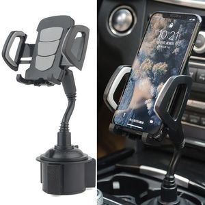 Portabicchieri per auto Supporto per telefono regolabile a collo di cigno Supporto per auto per smartphone per iPhone 7 7P 8 8P X XS XR/Samsung Galaxy S10 S9 / Huawei