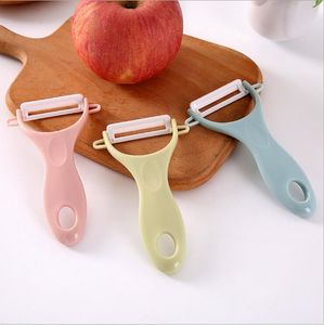 Legumes frutas descascador de aço inoxidável ceramics plana cortador de frutas batata peeler parer cenoura ferramenta de cozinha ralador lsk2099