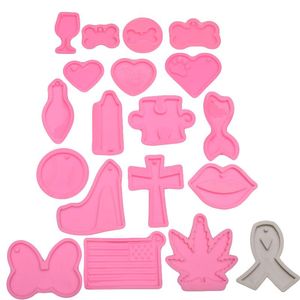 Moldes de pingente de cadeia DIY adequados para jóias de argila diy fazendo mofo de resina epóxi XD24288