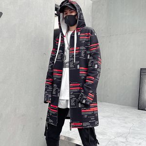 Höst män Hooded Jackor Skriv ut Harajuku Windbreaker Overcoat Man Casual Outwear Hip Hop Streetwear Coats LBZ155