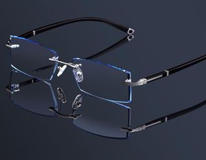 Modische schlichte Brille TR-Rahmen für Geschäftsleute 55-32-142, klassische Designerbrille, rechteckig, randlose Brille, Lunettes de Soleil für Männer