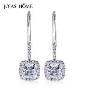 Dynda Żyrandol JoiaShome 925 Sterling Silver Kolczyki Koreańska wersja Crystal Clear Clear Four-Claw Square Diamond Ring Set Female Dinner G