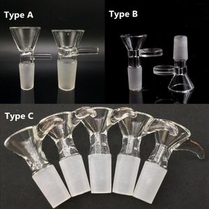 14mm Male Glass Bowl Pieces Hookah 3 Types of Funnel Joint Downstem Smoking Accessories Handle Pipe Bong Oil Dab Rigs