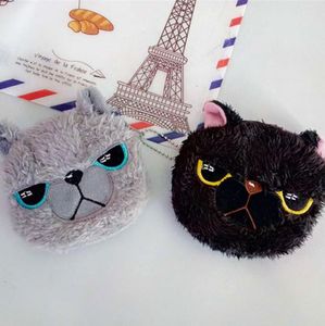 3D Cat Purse Angry Sad Meow Face Plush Zippere Coin Pouch Wallet Perfect Present for Kids