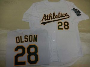 Custom Matt Olson costurou Jersey de beisebol novo ponto branco qualquer nome Número Men Women Youth Baseball Jersey