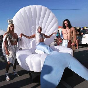 Advertising Promotion inflatable sea shell with LED lights clam giant Mermaid stage dance parade decoration