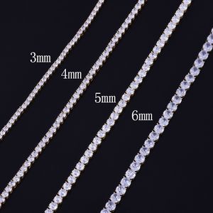 Cuban link chain Gold Necklace Crystal Tennis Hip hop 5mm Zircon Sliver Copper Material 18inch 20inch 24inch 30inch Top Men's Jewelry
