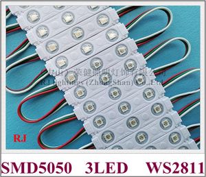 Moduł światła LED wtrysku dla liter znaków Reklama Moduł światła Pełny kolor WS 2811 SMD 5050 DC12V WS2811 75 mm x 15 mm x 6 mm