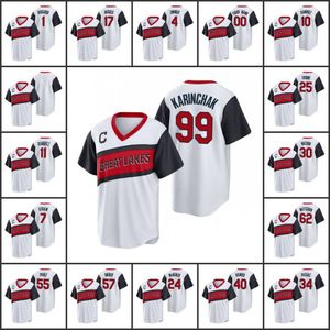 Homens Mulheres Juventude #99 James Karinchak 30 Kyle Nelson Cesita 11 Jose Ramirez Custom Little League Classic Home Jersey