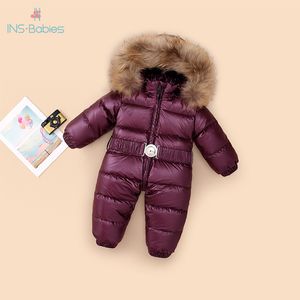 803 Winter jumpsuit duck down jackets for baby boy 12M-4Y winter jacket for children baby clothes for girls snowsuit warm infant LJ201126