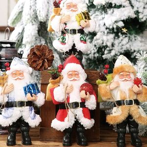 Christmas Decorations 1 Pcs Decoration Pendant Tree Resin Santa Claus Ornament Stand Small Doll Pendant1