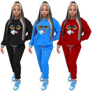 Fall vinter jogger kostymer två 2 stycken uppsättningar kvinnor fleece tracksuits aktiva sweatsuits långärmad hoodie sweatpants casual sportkläder grossist bulk 5918