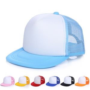 キッズプルーヤーのトラック運転手ハットヒップホップベーンボールキャップ子供ボールキャップ空白メッシュ帽子調節可能なSun Hatsスナップバック11色