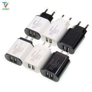 Travel Wall Charger 2USB EU / US-kontakt Smart mobiltelefon Laddare till iPhone / Xiaomi / LG Mobiltelefon Adapter Portable USB-avgift