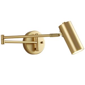 Einstellbare Schaukel Arm Wand Lampe Nordic Kreative Gold/Schwarz LED Lesen Wand Lichter Für Hotel Foyer Schlafzimmer Nacht dekoration