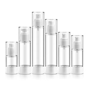 2022 bottiglia cosmetica di plastica vuota bottiglia di profumo da viaggio portatile ricaricabile mini pompa senz'aria bottiglie di liquido per vuoto 15 ml 30 ml 50 ml