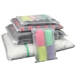 16 Sizes Resealable Clear Packaging Bags Acid Etch Plastic Zip Bags shirts sock underwear Organizer bag whosale Free