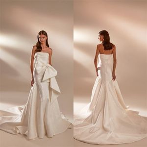 Glitter sjöjungfru bröllopsklänning sequins sexig strapless brudklänning med båge bling bling backless custom made vestidos de novia