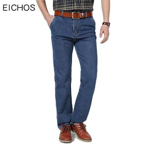 Neue Männer 100% Baumwolle Jeans Klassische Gerade Hose Herbst Hohe Qualität Mittleren Alters Denim Männer Overalls Männliche Casual Jean Fit Hosen 201111