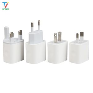 50 pcs New White 2 Ports 2USB Dual USB Celular Carregador 5 V 2A UE US AU UK Plug Wall Power Adaptador para iPhone Samsung Genuine