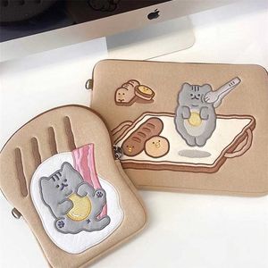 Tasche Laptop Tablet Ipad Fall Für Mac Ipad Pro 9,7 10,8 10,9 11 13 13,3 Zoll Koreanische Ins Toast katze Hülse Innen Tasche 202211