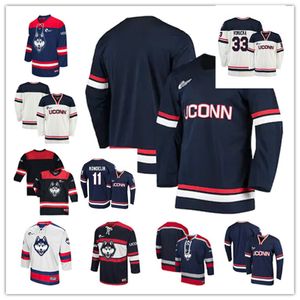 UCONN HUSKIES 스티치 대학 하키 저지 Chris Potter Bryan Krygier Ryan Equale D. J. LeBlanc Eric Nelson Marc Senerchia Geoff Angell Mike Boylan Michael Goldkind