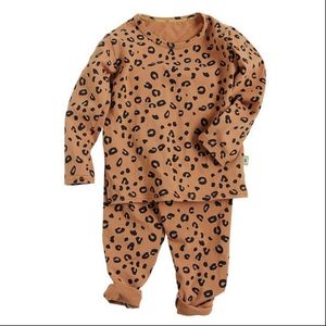 Autunno bambini tuta bambini stampa leopardo pigiama set neonate ragazze cotone accogliente homewear ragazze abito da sera 4 colori 201127