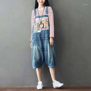 Verão casual harajuku hippie boho harém pantalones macacos texiits suits de jeans soltos calças de jeans para mulheres calças